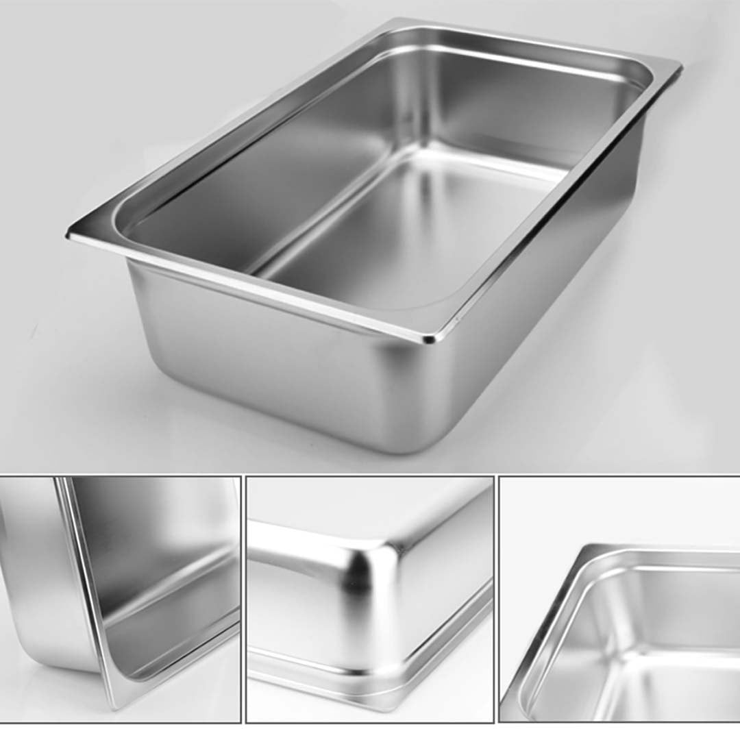 Soga 2 X Gastronorm Gn Pan Full Size 1/1 Gn Pan 15cm Deep Stainless Steel Tray With Lid