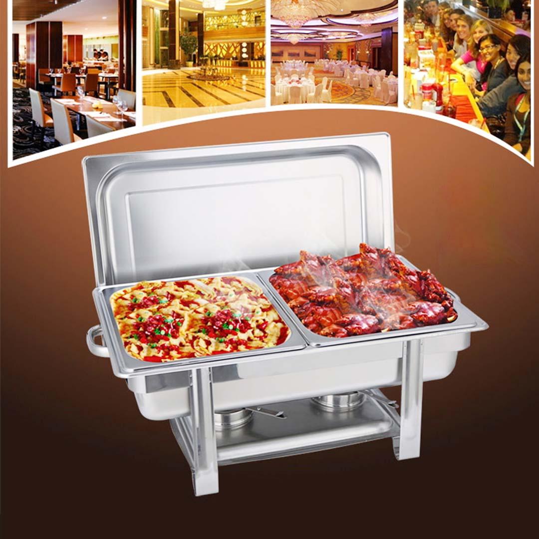 Soga 2 X Double Tray Stainless Steel Chafing Catering Dish Food Warmer