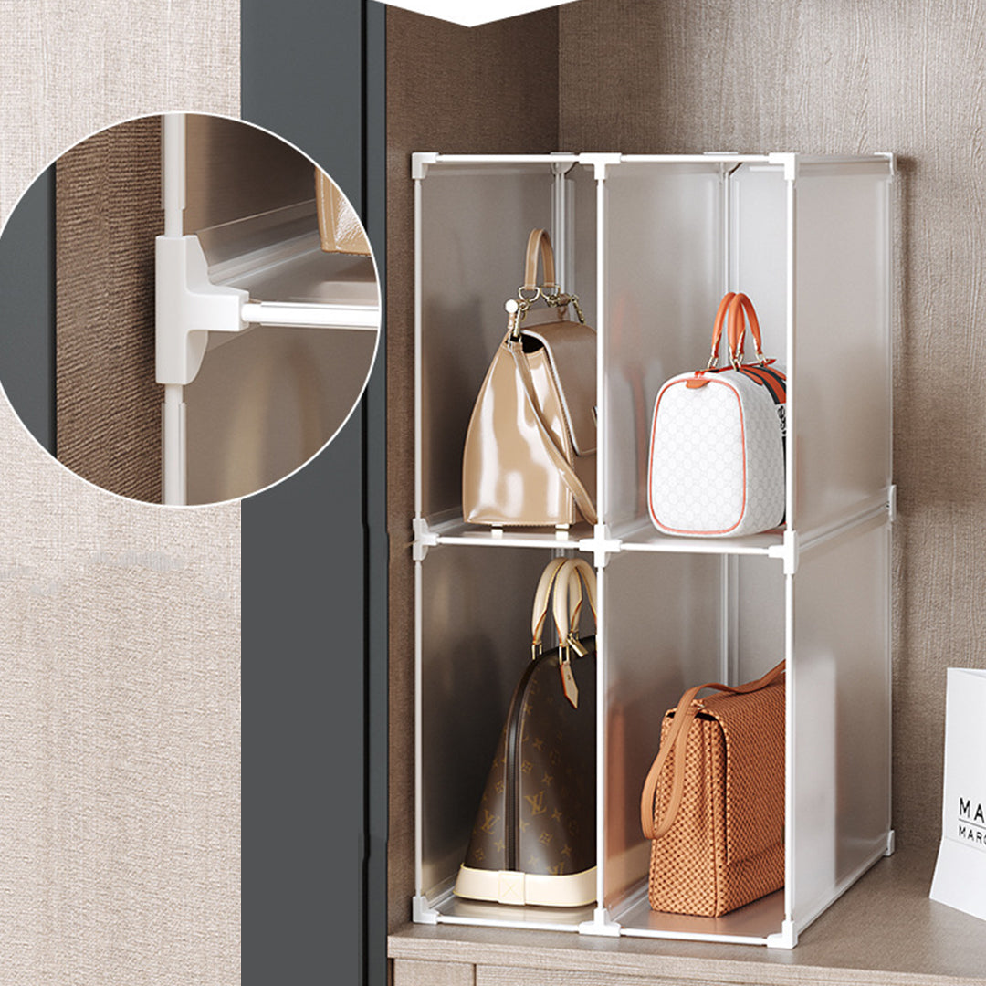 2X 12-Cube Portable Bag Box Foldable Cubby DIY Organiser Tote Clutch Purse Space Saving Shelf Cabinet