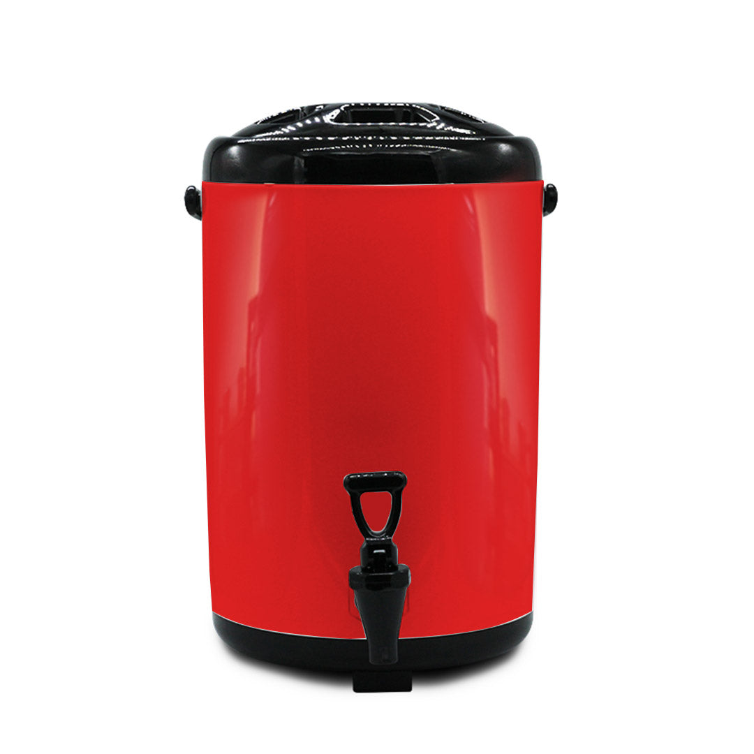 Soga 16 L Stainless Steel Insulated Milk Tea Barrel Hot And Cold Beverage Dispenser Container With Faucet Red