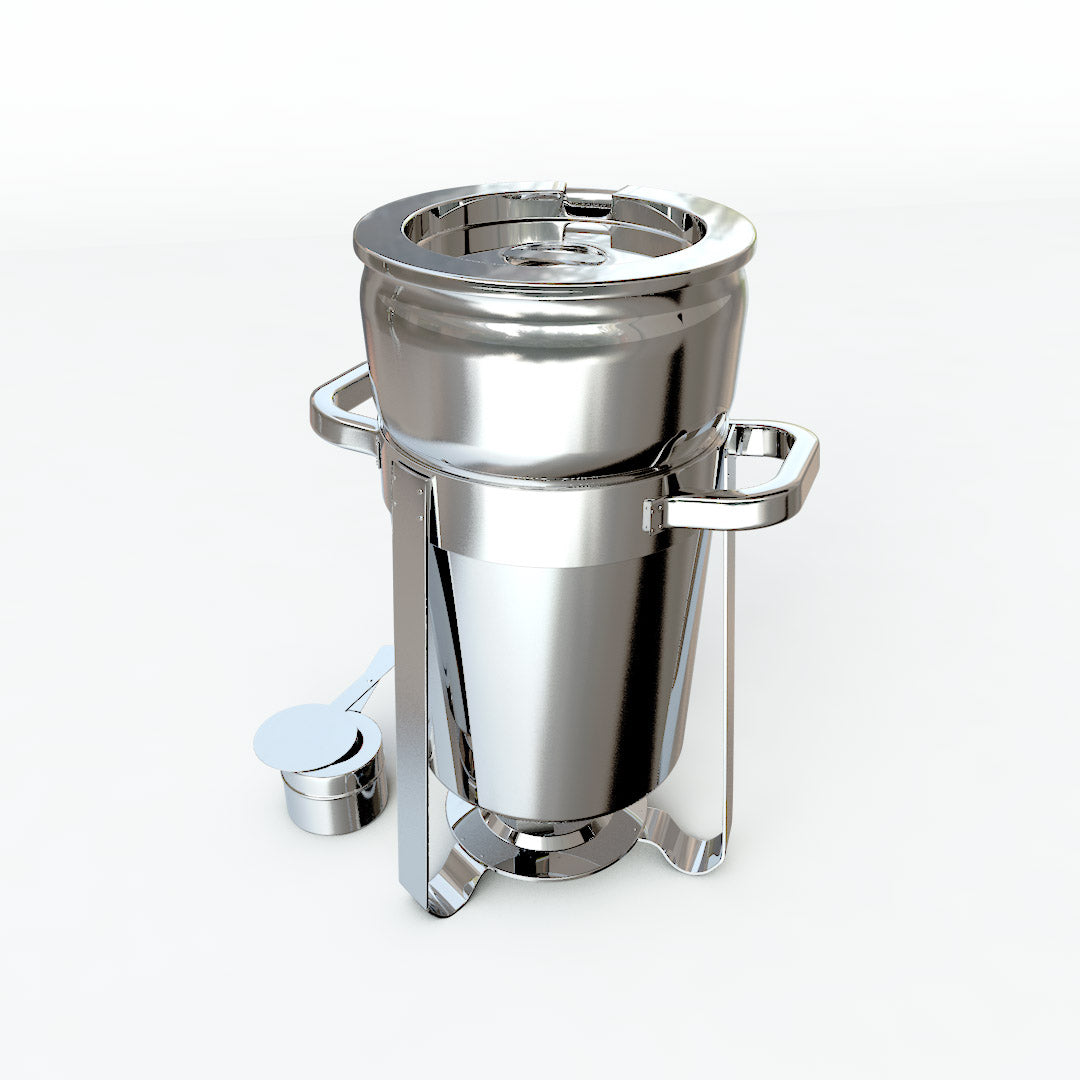 Soga 2 X 7 L Round Stainless Steel Soup Warmer Marmite Chafer Full Size Catering Chafing Dish