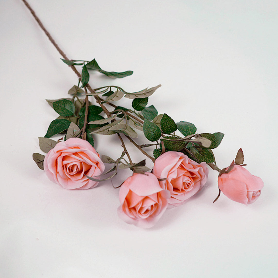 Soga Green Glass Flower Vase With 8 Bunch 5 Heads Artificial Fake Silk Rose Home Decor Set