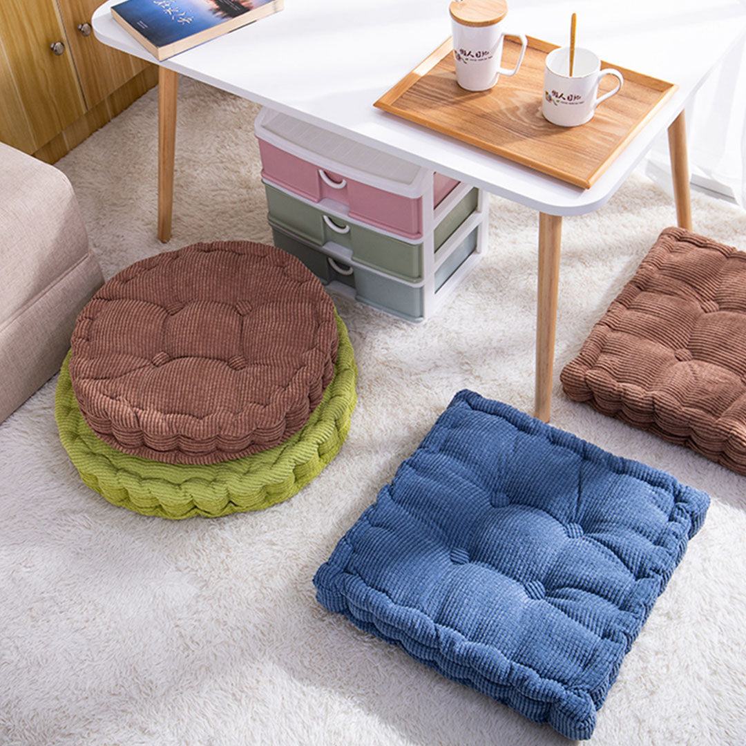 2X Coffee Round Cushion Soft Leaning Plush Backrest Throw Seat Pillow Home Office Decor