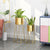 Soga 2 X 70cm Gold Metal Plant Stand With Gold Flower Pot Holder Corner Shelving Rack Indoor Display