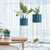 Soga 2 X 2 Layer 65cm Gold Metal Plant Stand With Blue Flower Pot Holder Corner Shelving Rack Indoor Display
