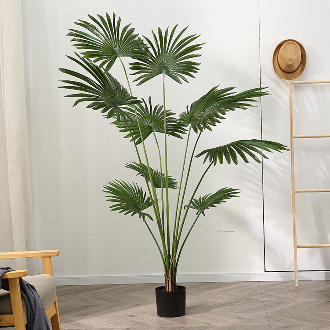 Soga 180cm Artificial Natural Green Fan Palm Tree Fake Tropical Indoor Plant Home Office Decor