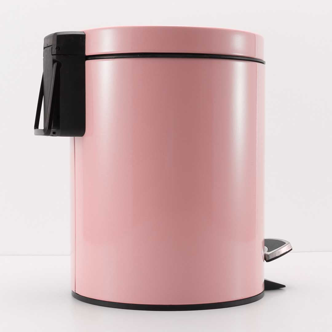 Soga 2 X 12 L Foot Pedal Stainless Steel Rubbish Recycling Garbage Waste Trash Bin Round Pink