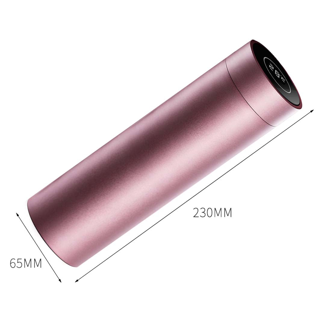 Soga 2 X 500 Ml Stainless Steel Smart Lcd Thermometer Display Bottle Vacuum Flask Thermos Rose Gold