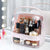 2 Tier Pink Countertop Cosmetic Makeup Brush Lipstick Holder Organiser and 20cm Rechargeable LED Light Tabletop Mirror Set