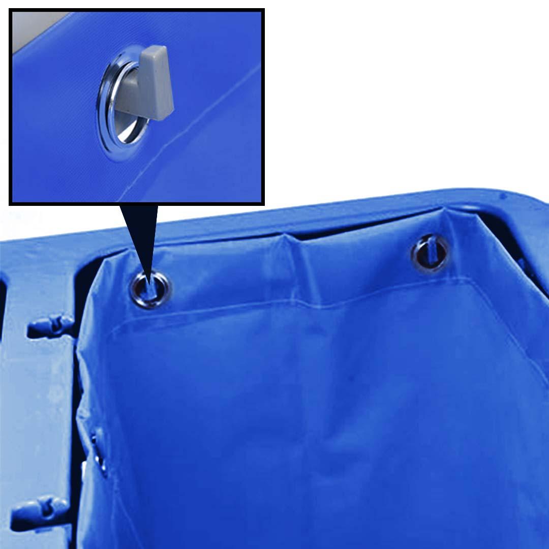Soga 2 X 3 Tier Multifunction Janitor Cleaning Waste Cart Trolley And Waterproof Bag With Lid Blue