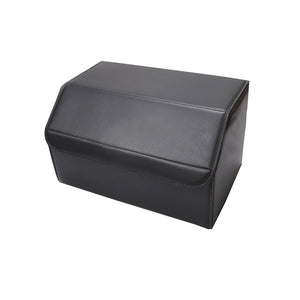 Soga 2 X Leather Car Boot Collapsible Foldable Trunk Cargo Organizer Portable Storage Box Black Medium