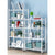 Soga 4 Tier Steel White Foldable Display Stand Multi Functional Shelves Portable Storage Organizer With Wheels