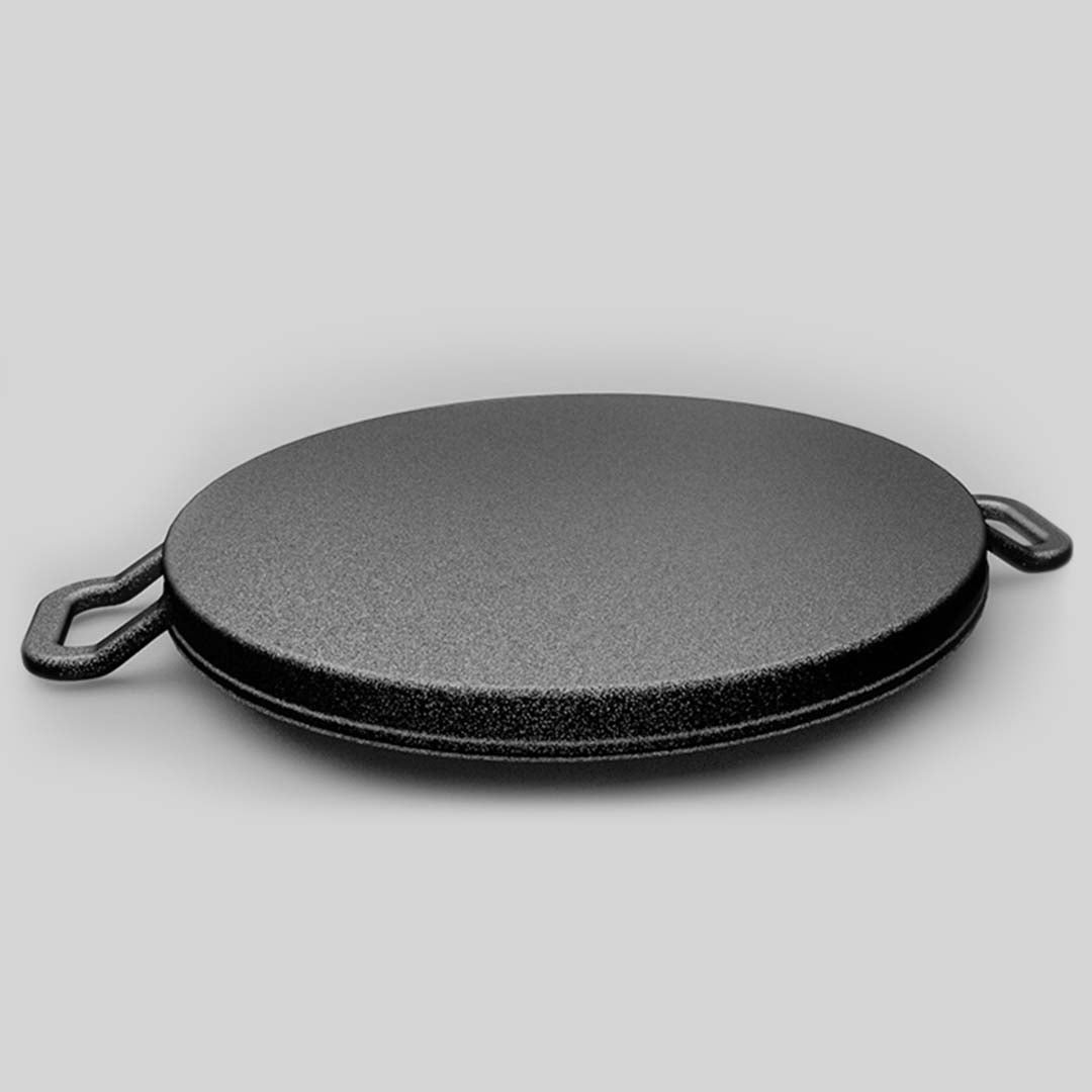 Soga 2 X 30cm Ribbed Cast Iron Frying Pan Skillet Coating Steak Sizzle Platter