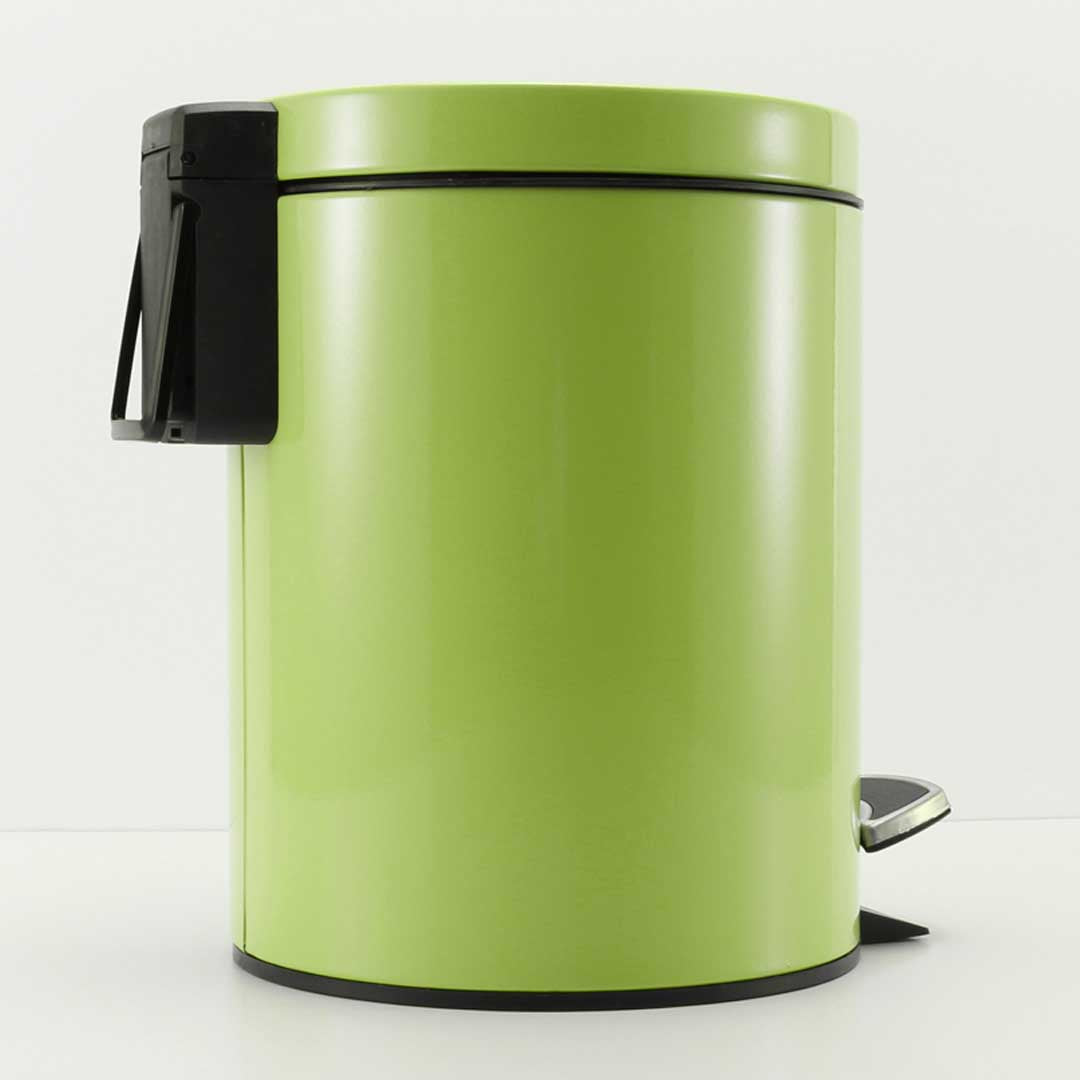 Soga 2 X 7 L Foot Pedal Stainless Steel Rubbish Recycling Garbage Waste Trash Bin Round Green