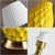 Soga Textured Ceramic Oval Table Lamp With Gold Metal Base Yellow