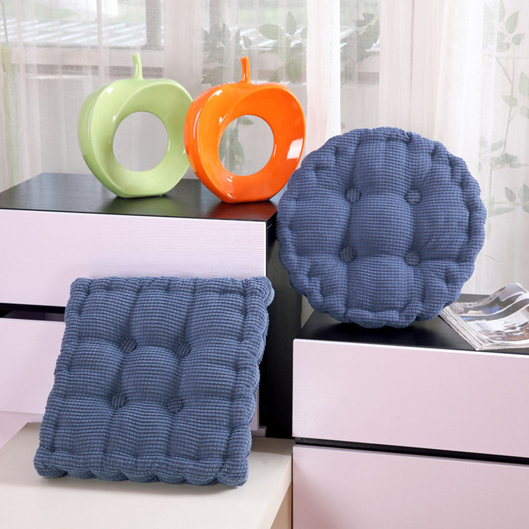2X Blue Square Cushion Soft Leaning Plush Backrest Throw Seat Pillow Home Office Decor