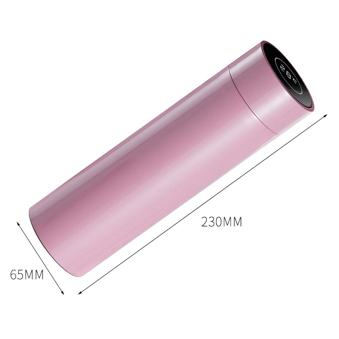 Soga 2 X 500 Ml Stainless Steel Smart Lcd Thermometer Display Bottle Vacuum Flask Thermos Pink