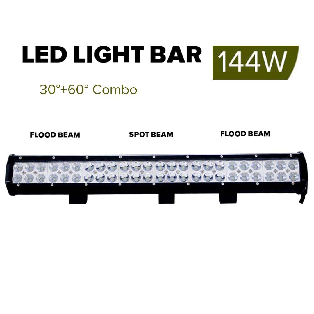 23inch 144 W Cree Led Light Bar Spot Flood Light 4x4 Offroad Work Ute Atv 12v 24v