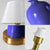 Soga 2 X Blue Ceramic Oval Table Lamp With Gold Metal Base
