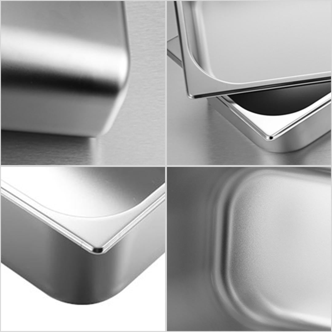 Soga 4 X Gastronorm Gn Pan Full Size 1/3 Gn Pan 6.5 Cm Deep Stainless Steel Tray