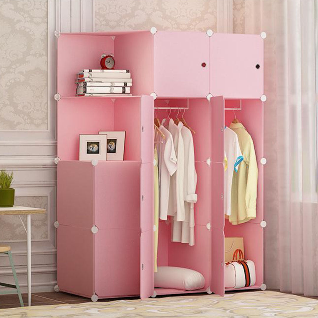 10 Cubes Princess Design Portable Wardrobe Divide-Grid Modular Storage Organiser Foldable Closet