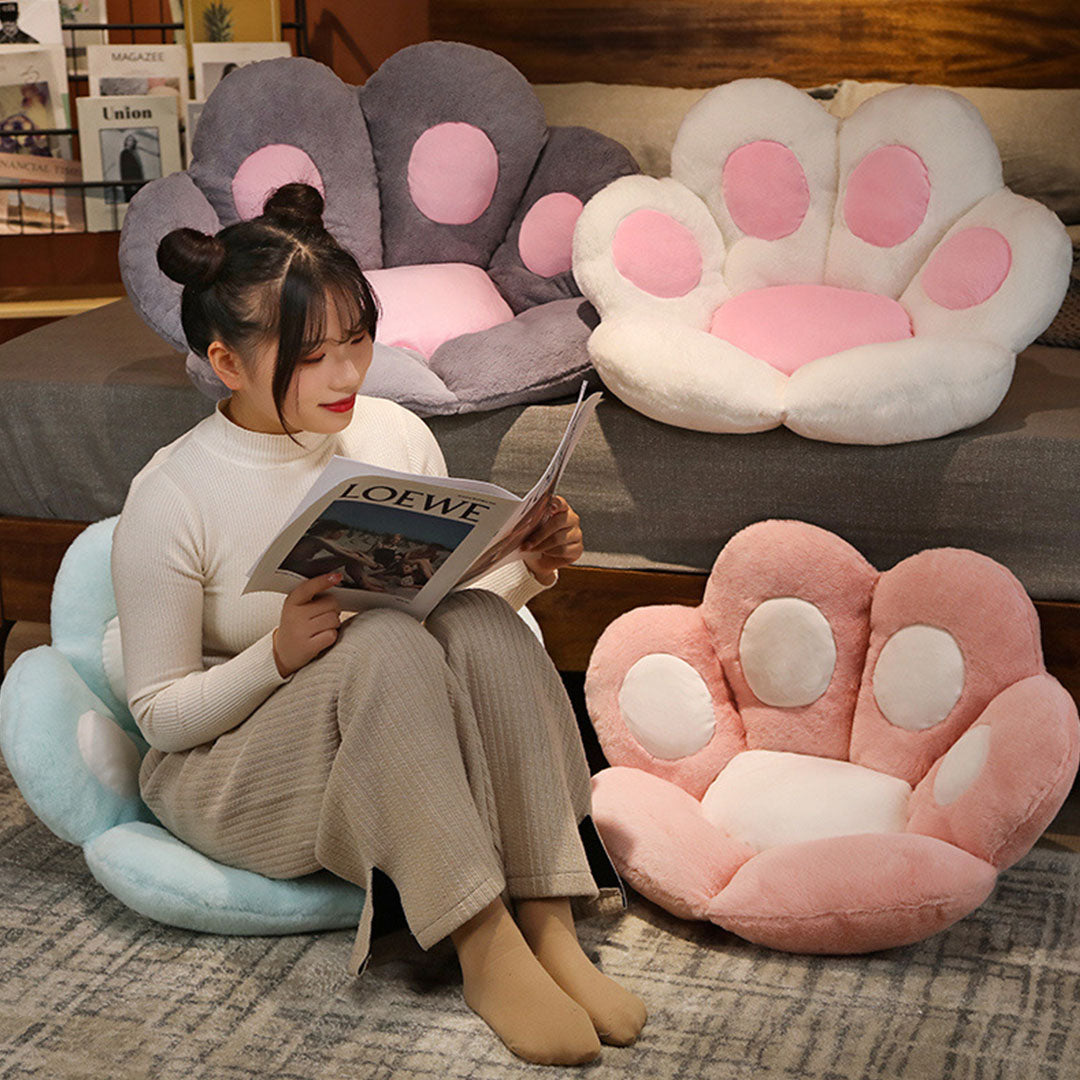70cm Mint Blue Paw Shape Cushion Warm Lazy Sofa Decorative Pillow Backseat Plush Mat Home Decor
