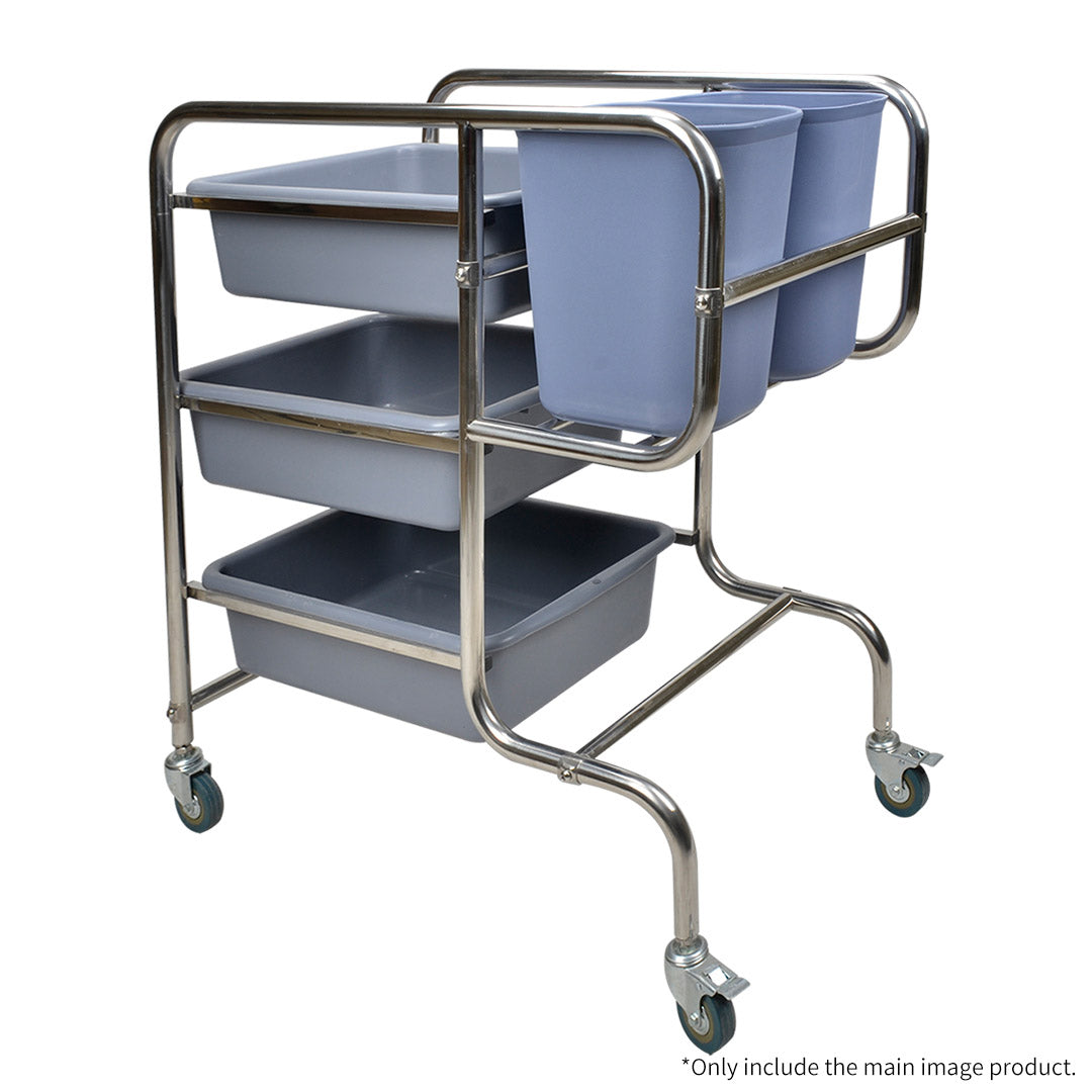 Soga 2 X 3 Tier Food Trolley Food Waste Cart Five Buckets Kitchen Food Utility 80x43x89cm Round