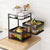 Soga 2 Tier Steel Square Rotating Kitchen Cart Multi Functional Shelves Portable Storage Organizer With Wheels