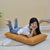 Yellow Lounge Recliner Lazy Sofa Bed Tatami Cushion Collapsible Backrest Seat Home Office Decor