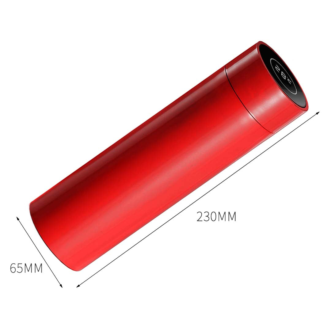 Soga 2 X 500 Ml Stainless Steel Smart Lcd Thermometer Display Bottle Vacuum Flask Thermos Red