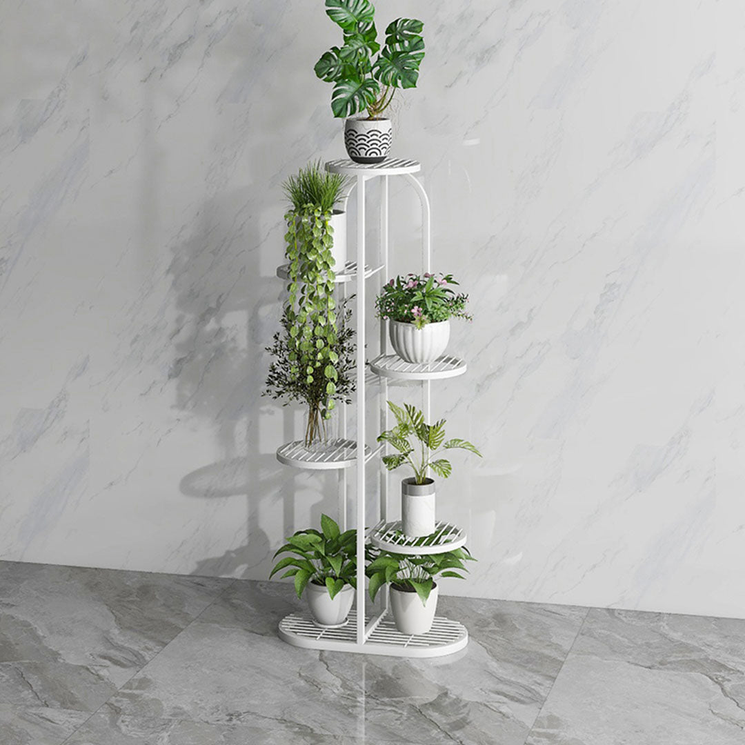 Soga 2 X 6 Tier 7 Pots White Round Metal Plant Rack Flowerpot Storage Display Stand Holder Home Garden Decor