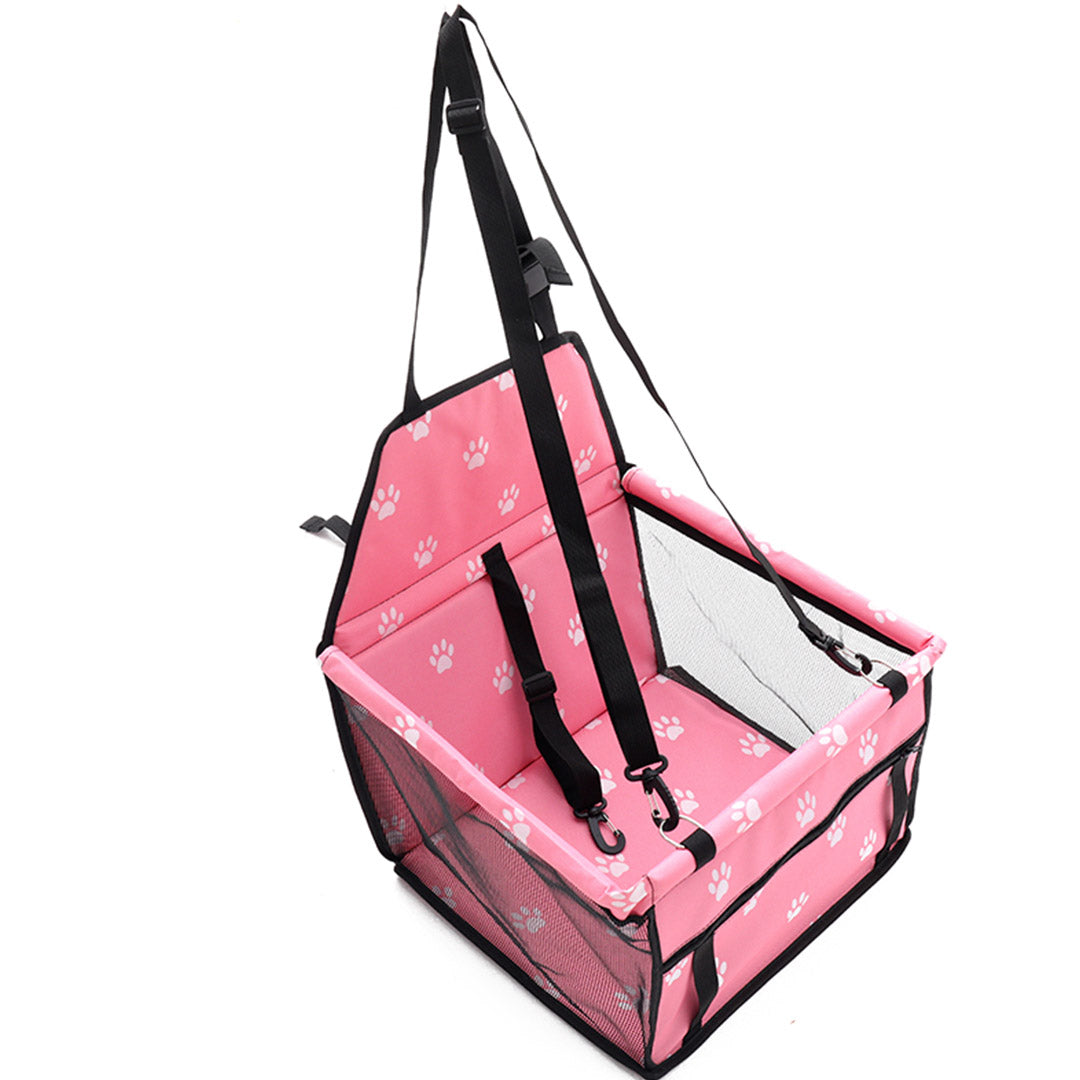 Soga 2 X Waterproof Pet Booster Car Seat Breathable Mesh Safety Travel Portable Dog Carrier Bag Pink