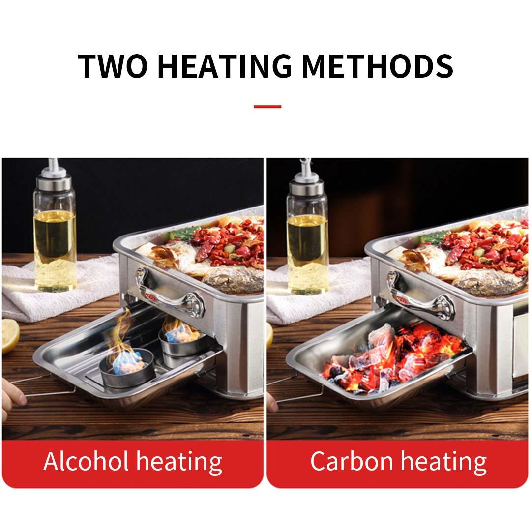 40cm Portable Stainless Steel Outdoor Chafing Dish Bbq Fish Stove Grill Plate