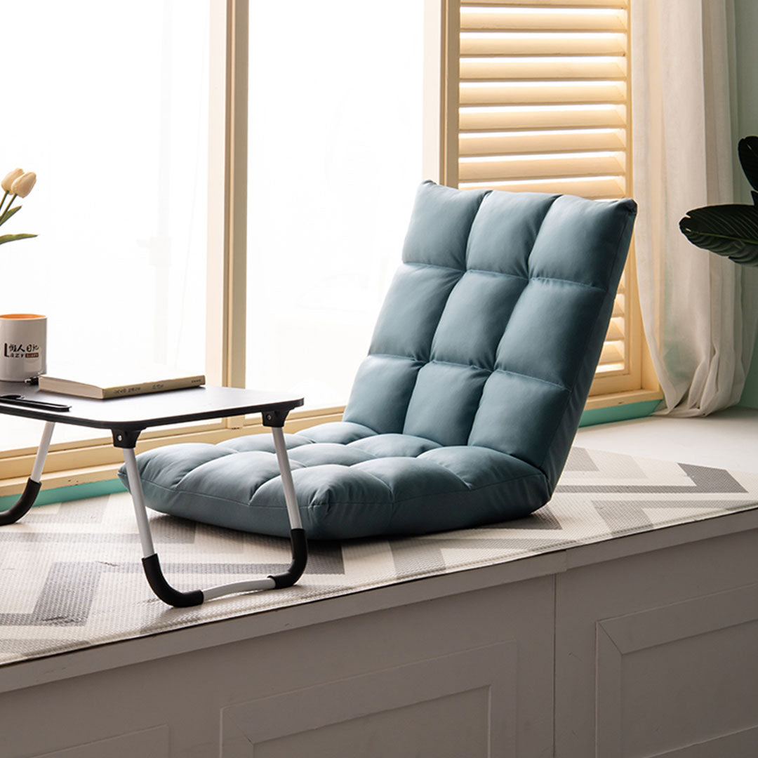 2X Green Lounge Floor Recliner Adjustable Gaming Sofa Bed Foldable Indoor Outdoor Backrest Seat Home Office Decor