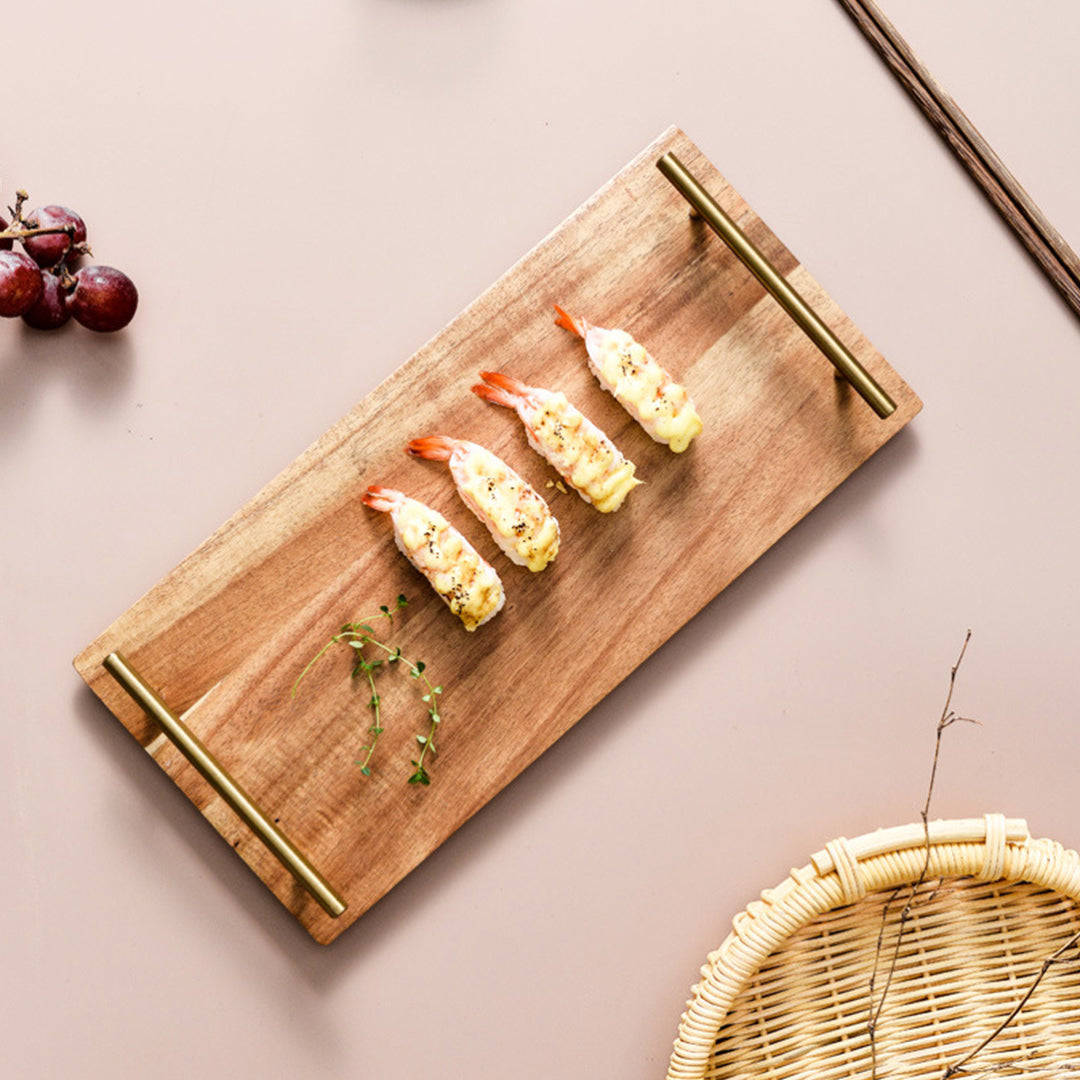 Soga 2 X 30cm Brown Rectangle Wooden Acacia Food Serving Tray Charcuterie Board Centerpiece Home Decor