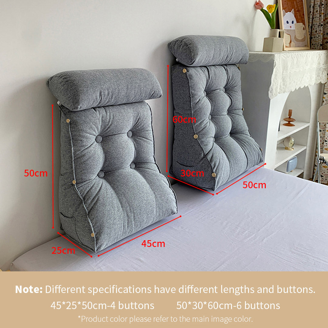 Soga 2 X 60cm Grey Triangular Wedge Lumbar Pillow Headboard Backrest Sofa Bed Cushion Home Decor