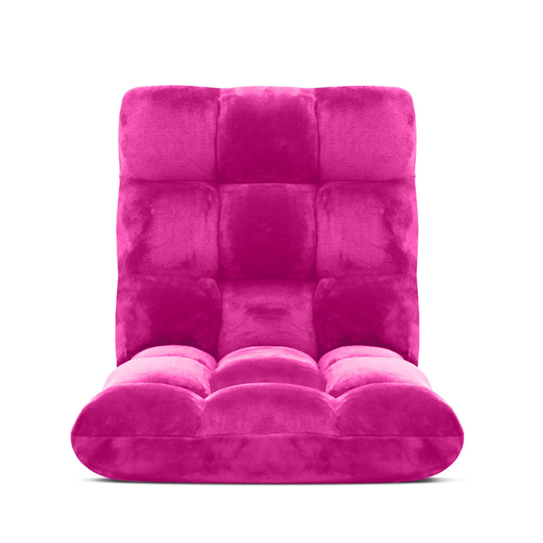 Soga 2 X Floor Recliner Folding Lounge Sofa Futon Couch Folding Chair Cushion Pink