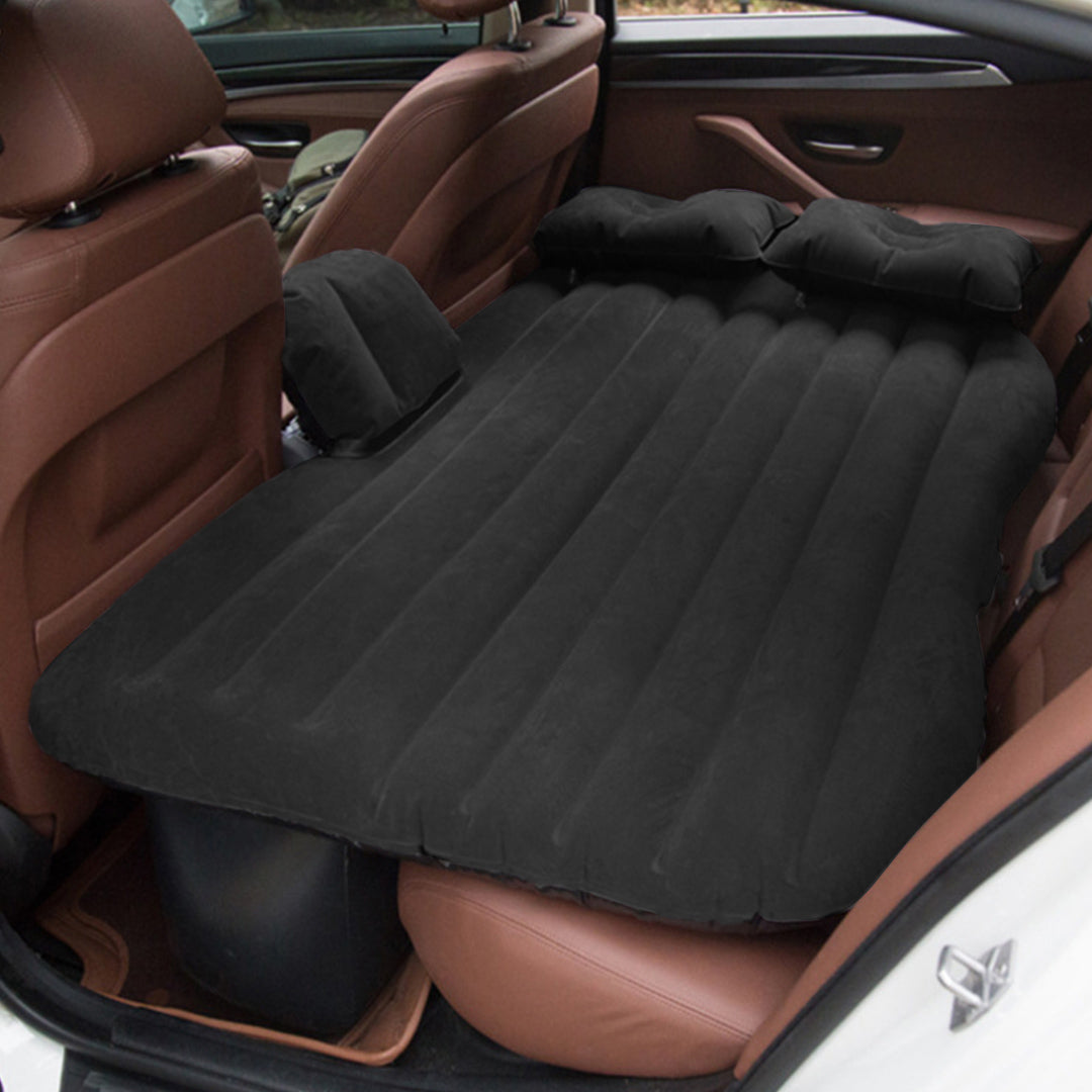 Black Stripe Inflatable Car Mattress Portable Camping Rest Air Bed Travel Compact Sleeping Kit Essentials