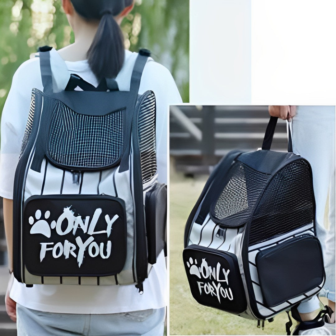 2X Black Pet Carrier Backpack Breathable Mesh Portable Safety Travel Essentials Outdoor Bag