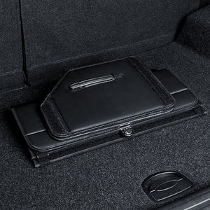 Soga 2 X Leather Car Boot Collapsible Foldable Trunk Cargo Organizer Portable Storage Box With Lock Black Medium