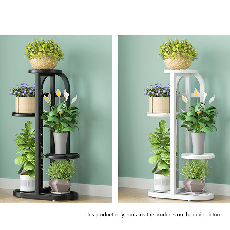 Soga 2 X 4 Tier 5 Pots White Round Metal Plant Rack Flowerpot Storage Display Stand Holder Home Garden Decor