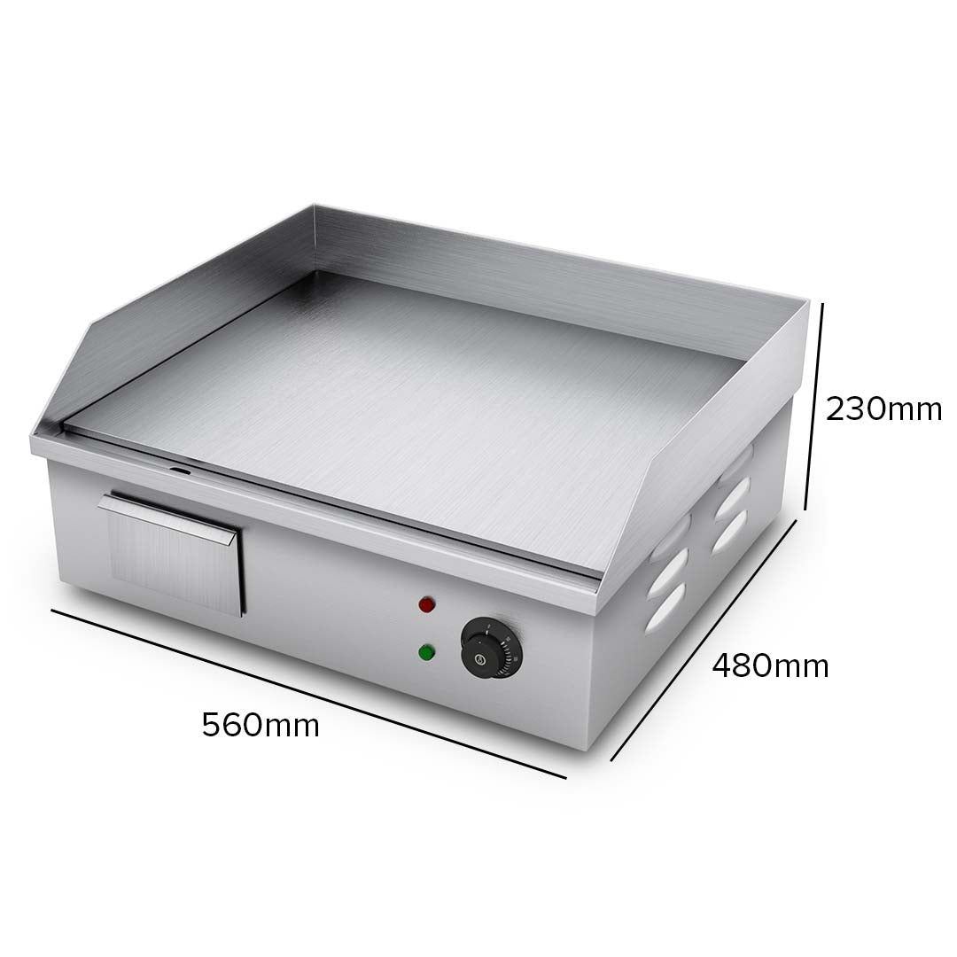 Soga Electric Stainless Steel Flat Griddle Grill Bbq Hot Plate 2200 W 56*48*23cm