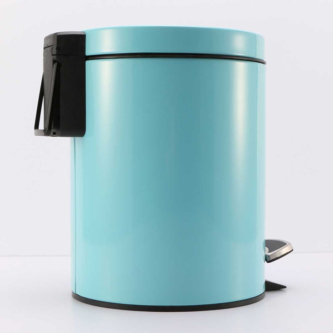 Soga 2 X 7 L Foot Pedal Stainless Steel Rubbish Recycling Garbage Waste Trash Bin Round Blue