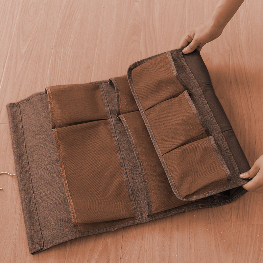 2X Coffee Double Sided Hanging Storage Bag Underwear Bra Socks Mesh Pocket Hanger Home Organiser