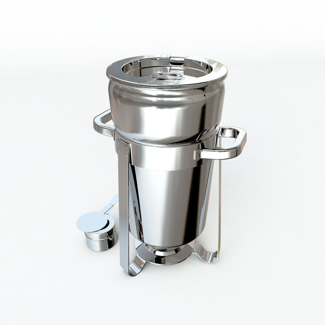 Soga 2 X 11 L Round Stainless Steel Soup Warmer Marmite Chafer Full Size Catering Chafing Dish