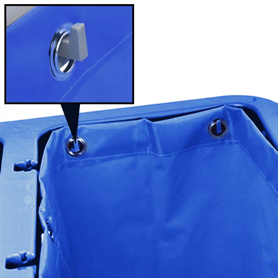 Soga 3 Tier Multifunction Janitor Cleaning Waste Cart Trolley And Waterproof Bag With Lid Blue