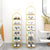6 Tier Bunny Ears Shape Gold Plated Metal Shoe Organizer Space Saving Portable Footwear Storage Shelf