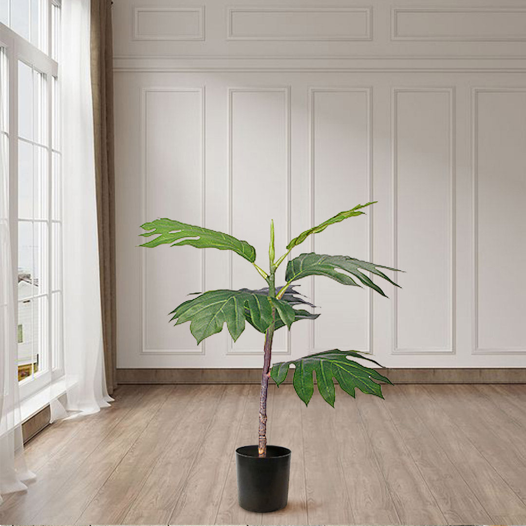 Soga 60cm Artificial Natural Green Split Leaf Philodendron Tree Fake Tropical Indoor Plant Home Office Decor
