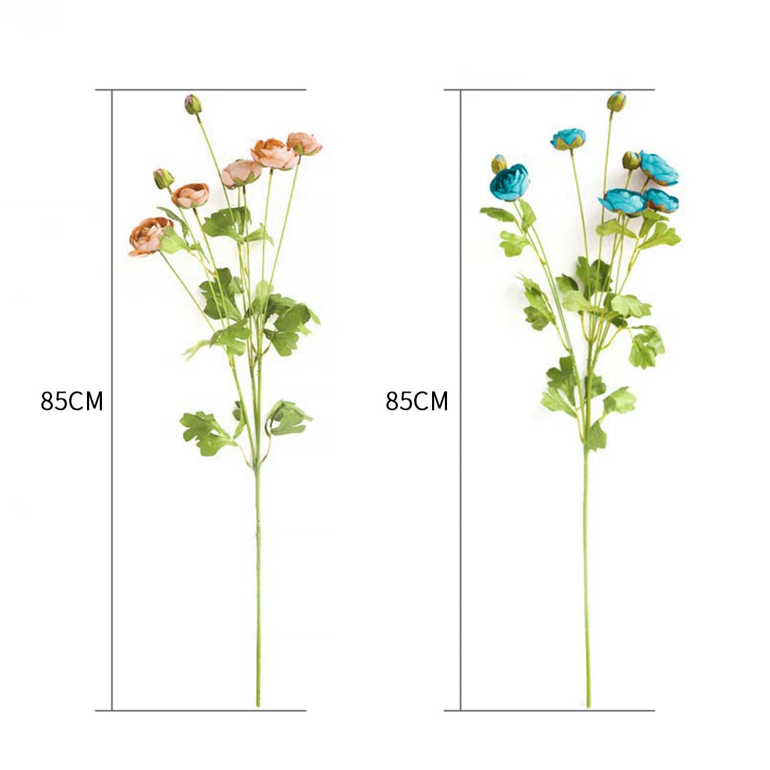 Soga 85cm Blue Glass Tall Floor Vase And 12pcs Blue Artificial Fake Flower Set