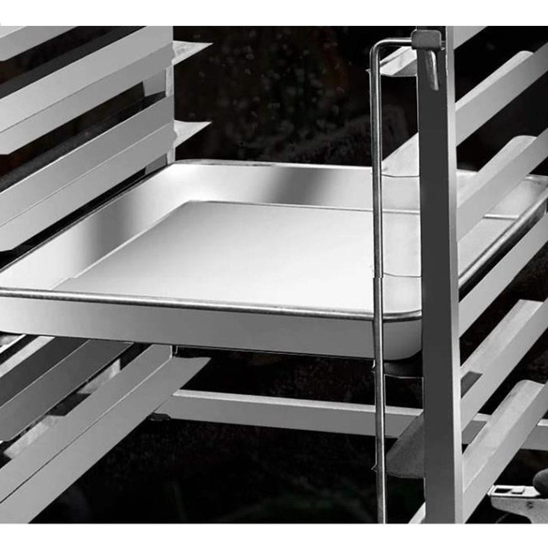 Soga Gastronorm Trolley 7 Tier Stainless Steel Bakery Trolley Suits 60cmx40cm Tray With Working Surface
